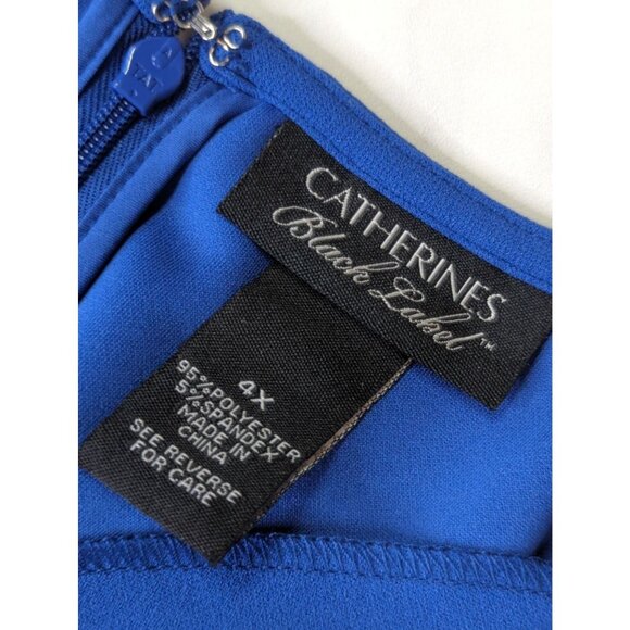 Catherines Black Label Size 4X Womens Blue Sleeveless Stretch Midi Dress New - Picture 4 of 13